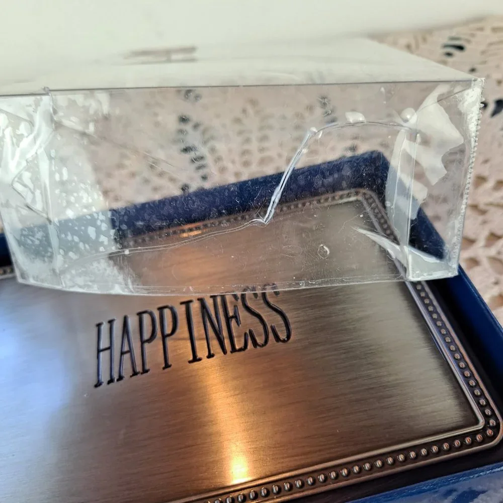 Pewter Finish Thought Box Lidded Hinged